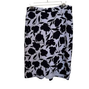 Floral Black and White Women's Skirt
